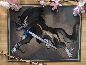 Legend of Zelda Wolf Link & Master Sword | Print
