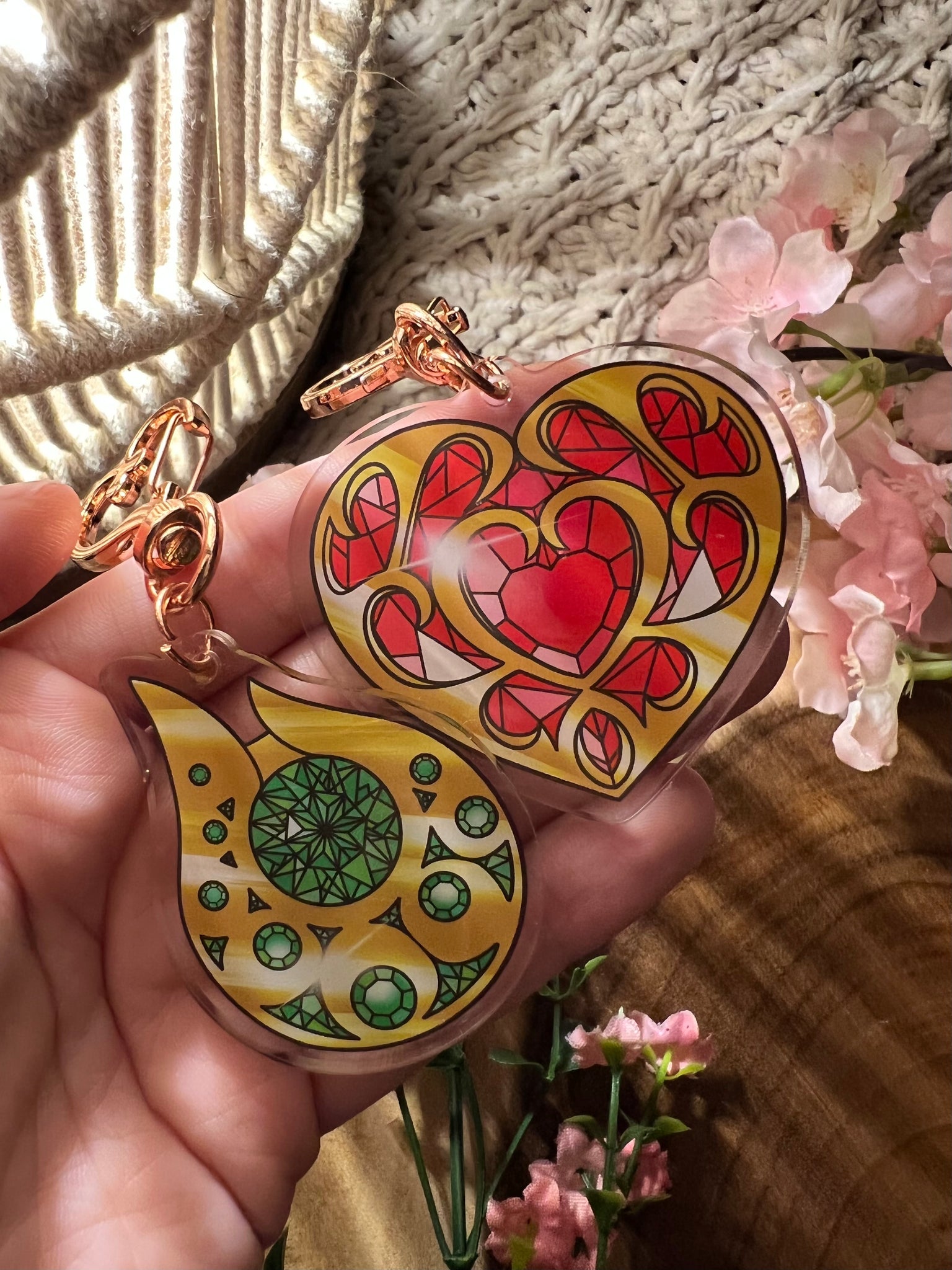 Double Sided Botw Heart Container & Stamina Container Keychain