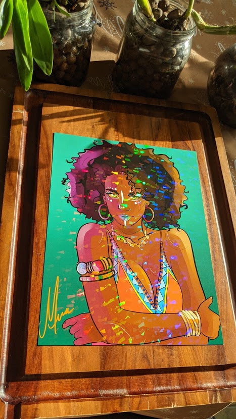 Holographic Female Scar | Print - TinyHoomanArt