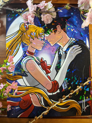 Holographic Sailor Moon & Tuxedo Mask | Print