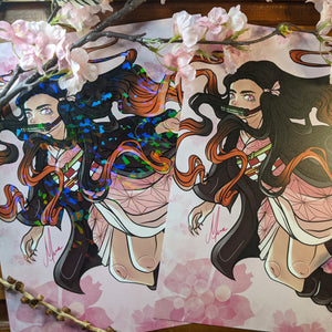 Holographic Nezuko | Print