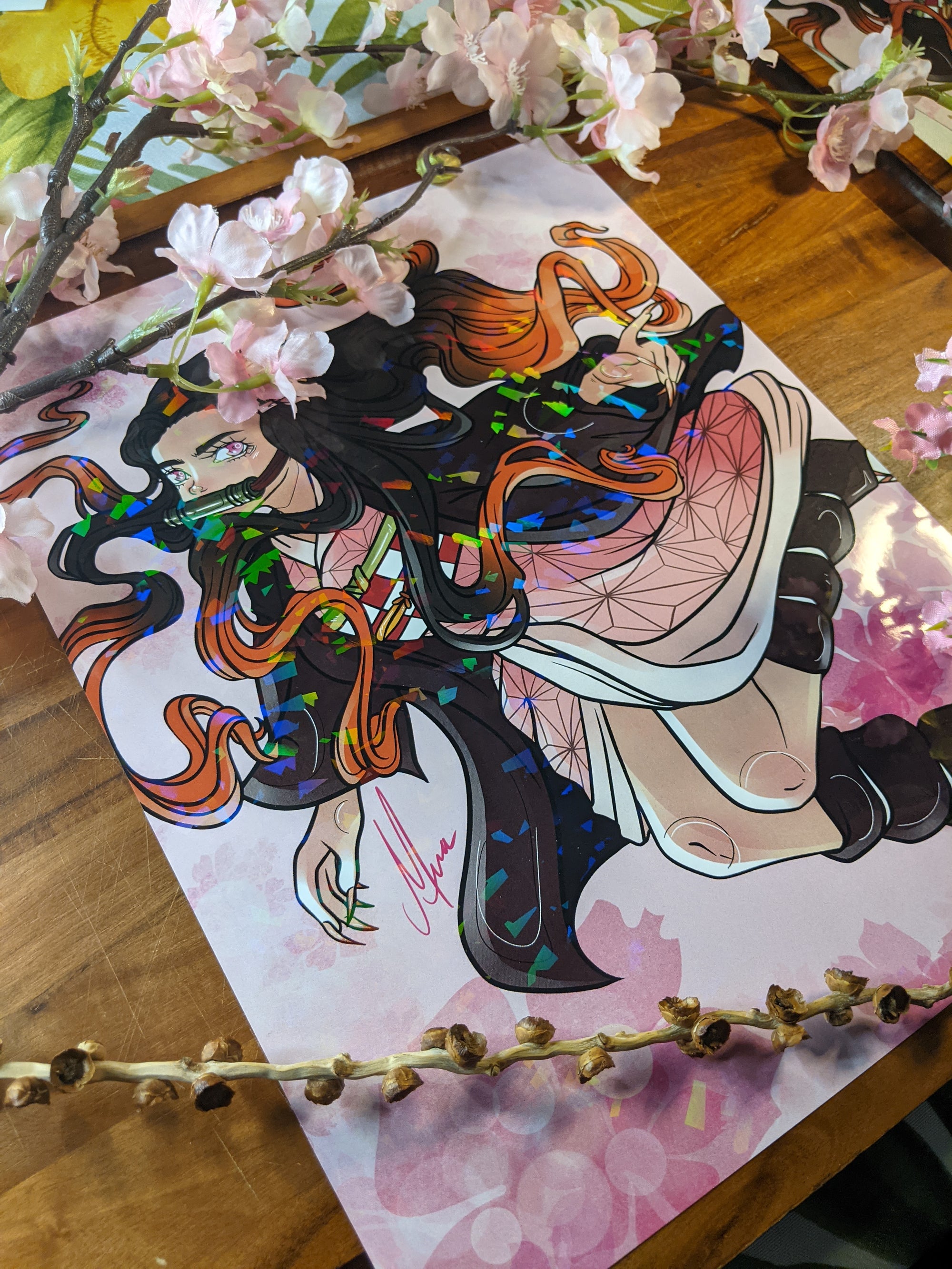 Holographic Nezuko | Print