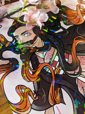 Holographic Nezuko | Print