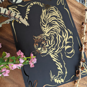 Gold Foil Tiger | Mini Print