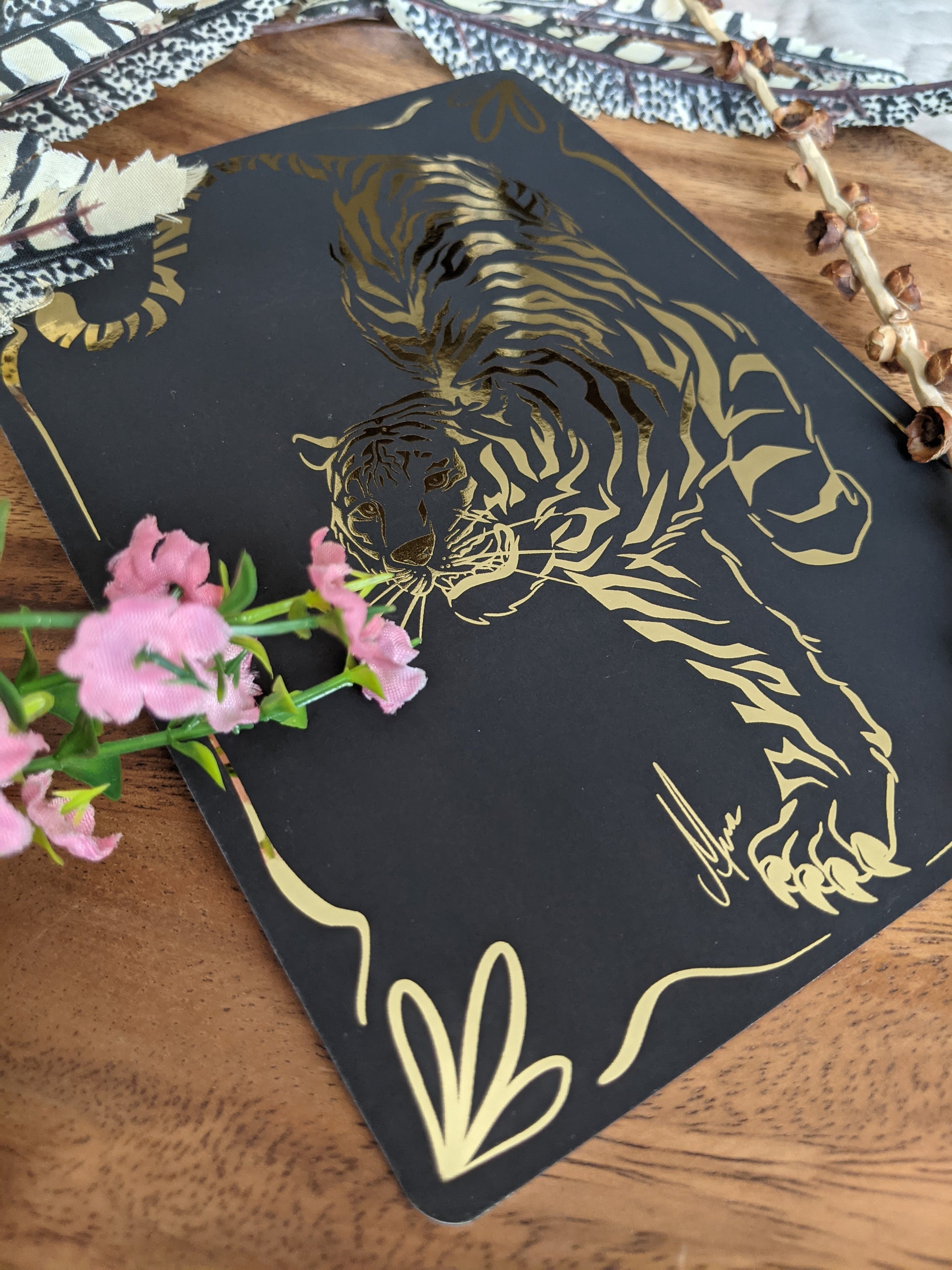 Gold Foil Tiger | Mini Print