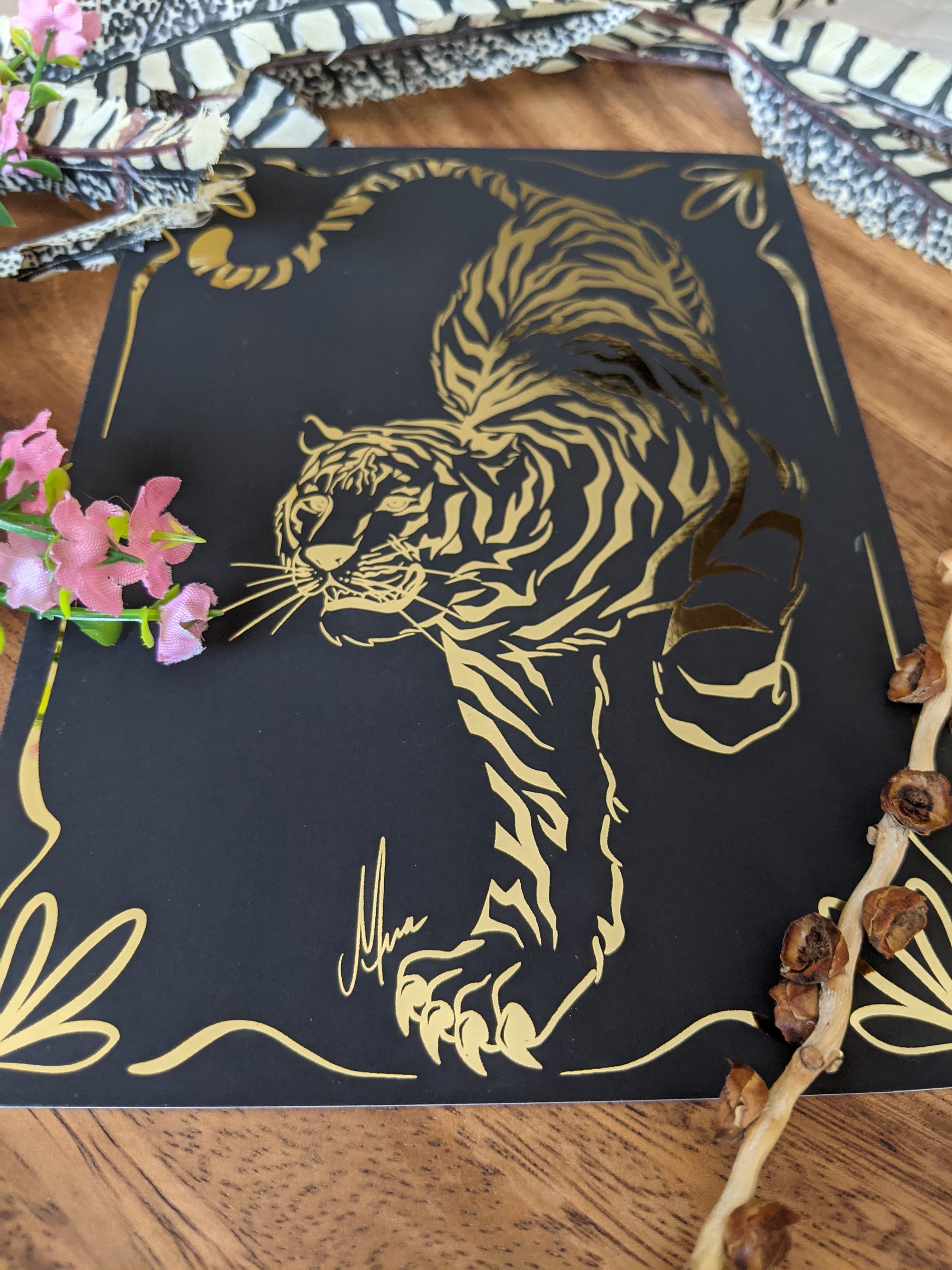 Gold Foil Tiger | Mini Print