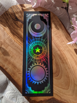 Double Sided Holographic Foil Sun, Moon & Stars | Bookmark