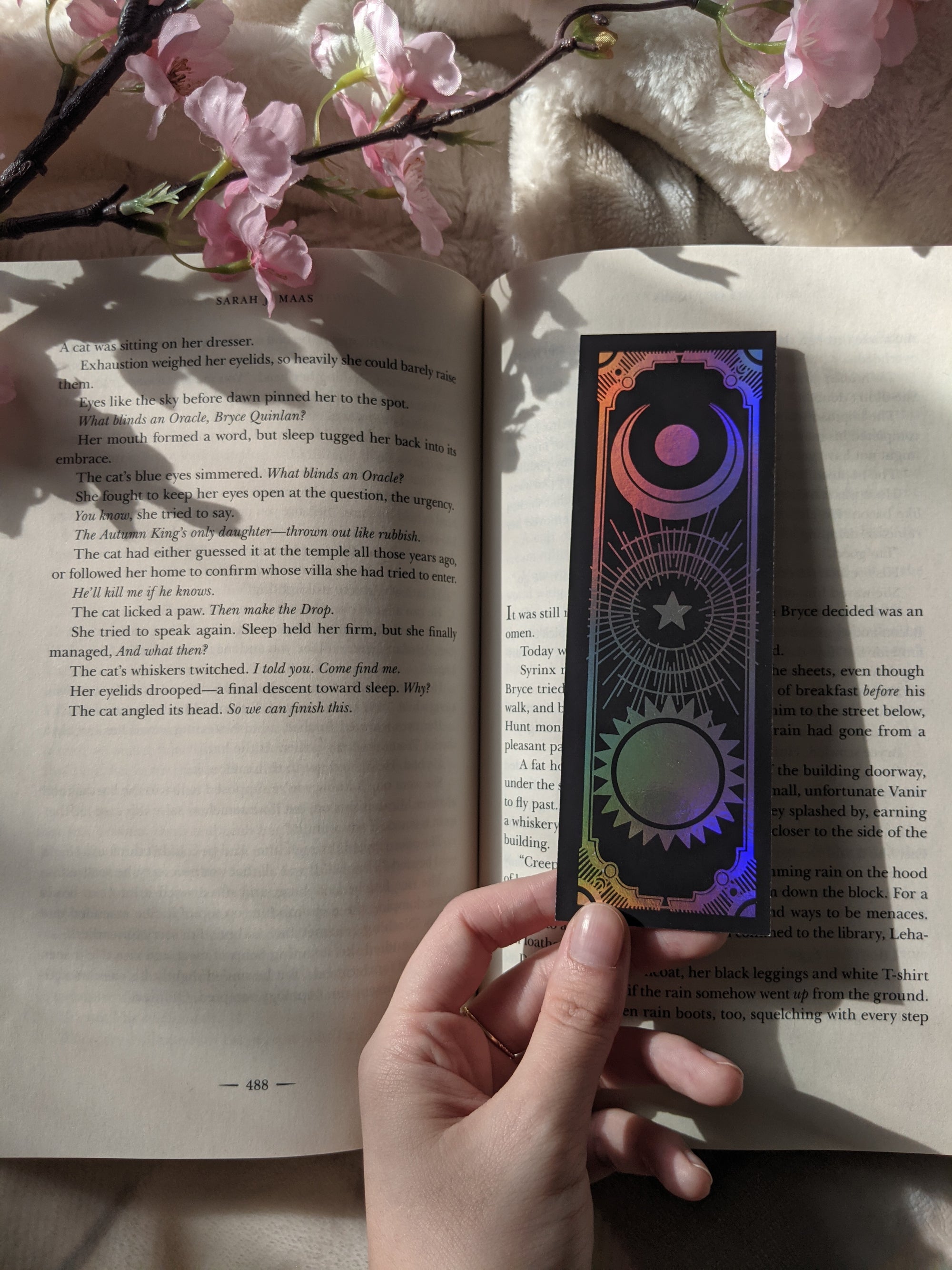 Double Sided Holographic Foil Sun, Moon & Stars | Bookmark