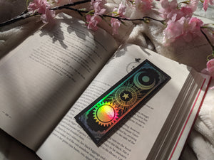 Double Sided Holographic Foil Sun, Moon & Stars | Bookmark