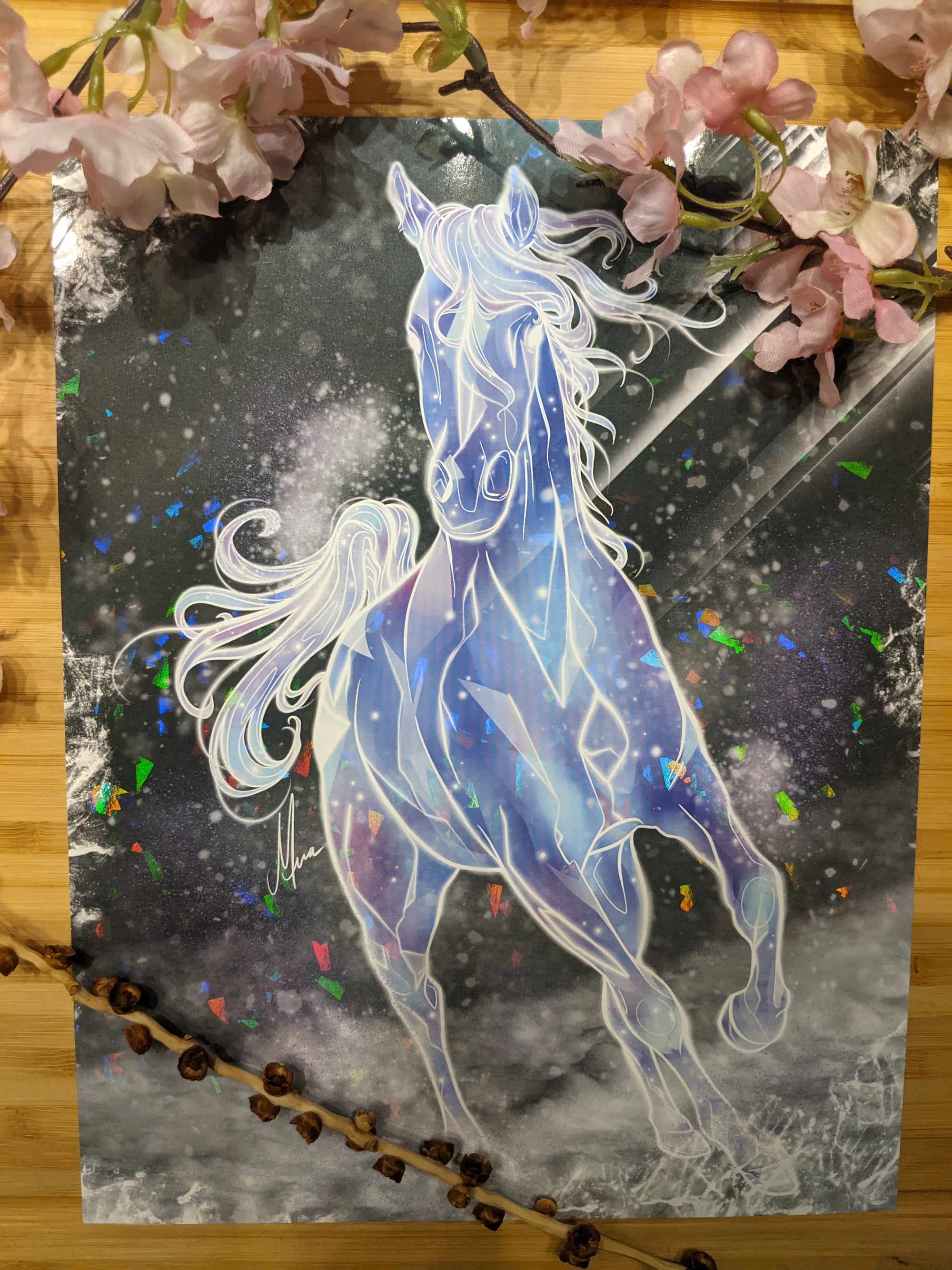 Holographic Crystal Ice Horse | Print