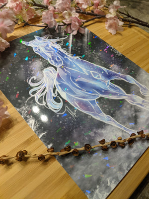 Holographic Crystal Ice Horse | Print