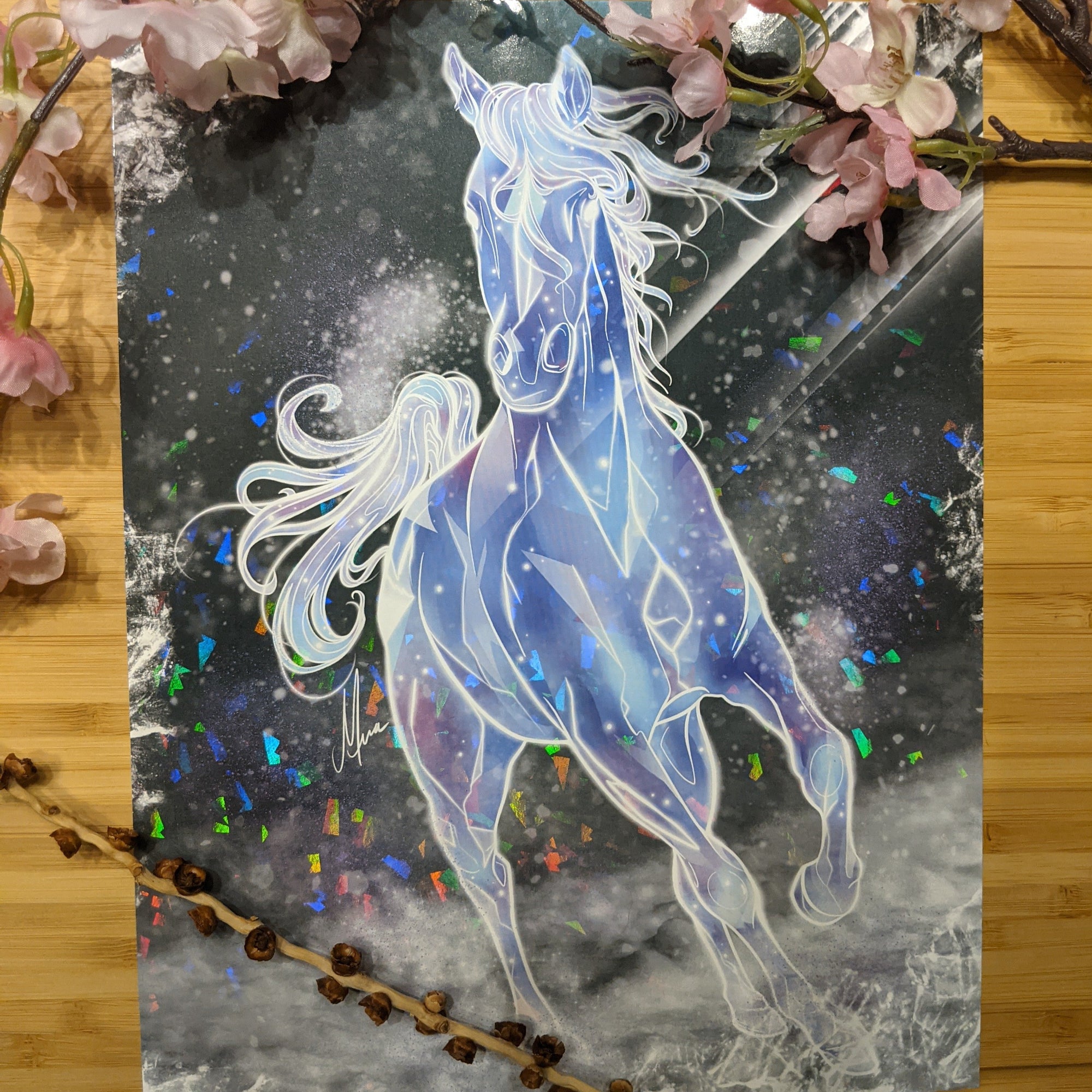 Holographic Crystal Ice Horse | Print