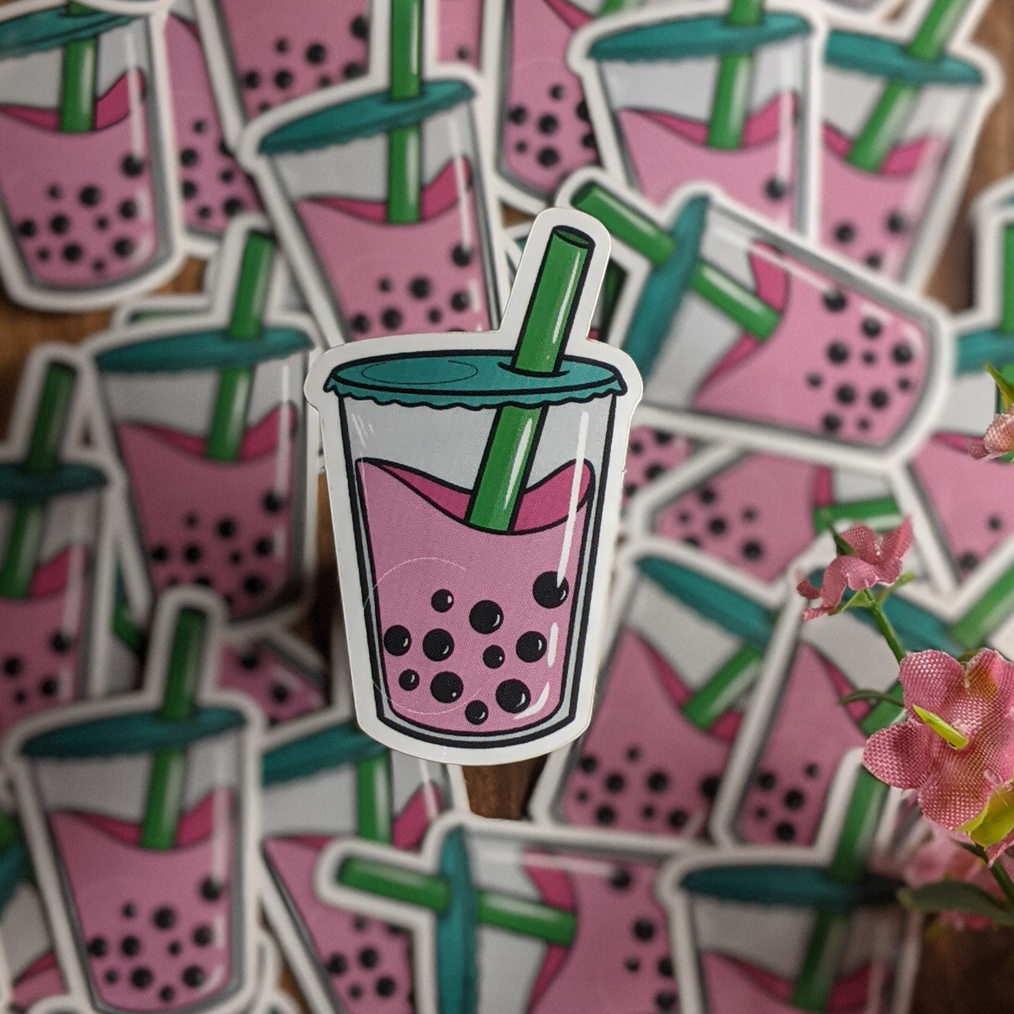 Strawberry Bobba Tea | Sticker