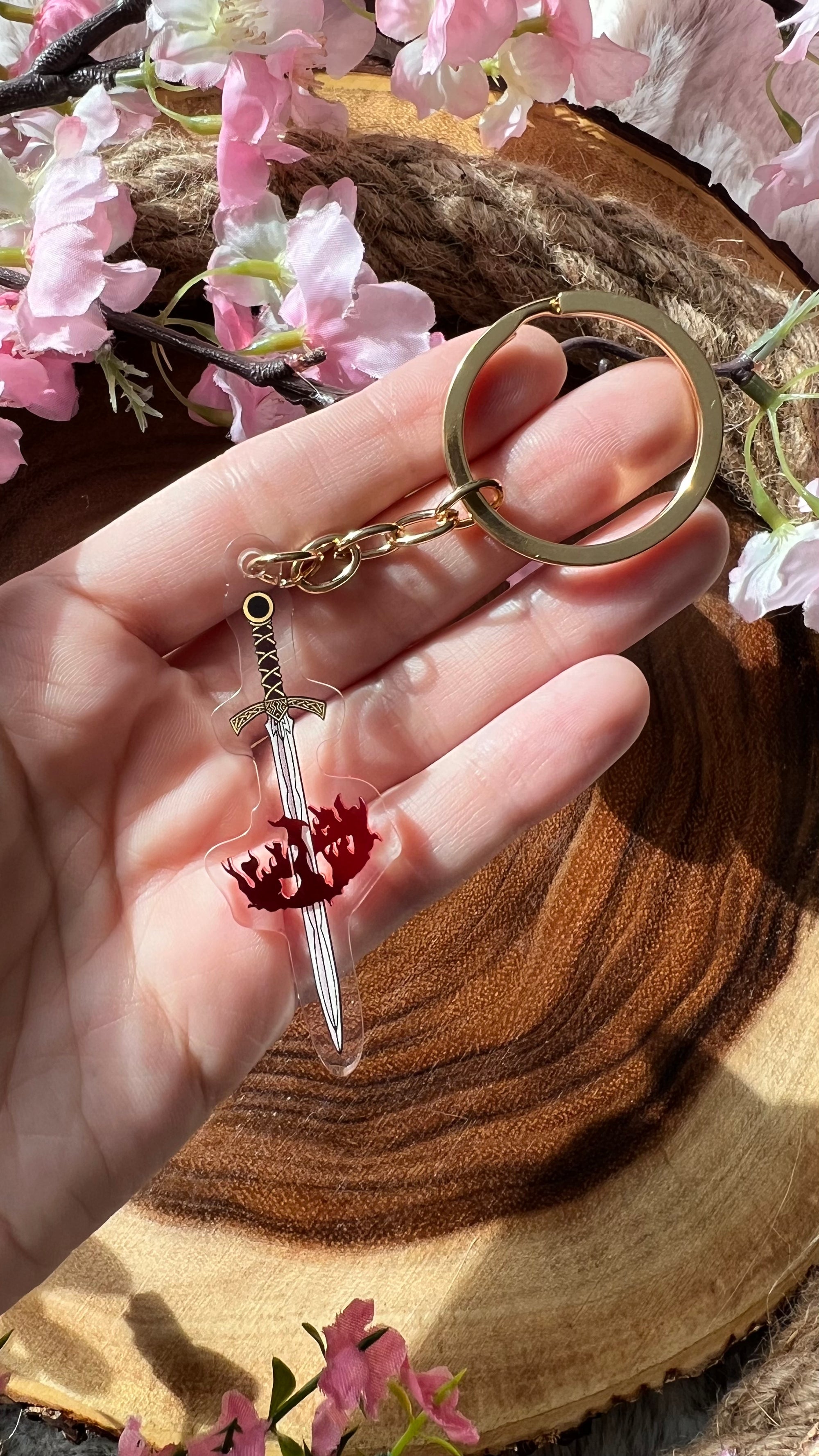 Licensed Throne of Glass: Acrylic Hot-Stamp Double Sided Goldryn | Keychain